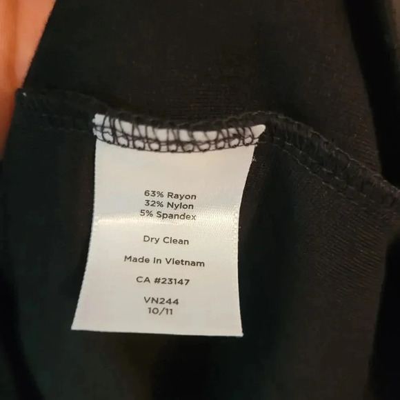 Talbots Women's Shift Dress Size 6 Black Rayon 3/4 Sleeves Back Zipper Stretch - Picture 4 of 8